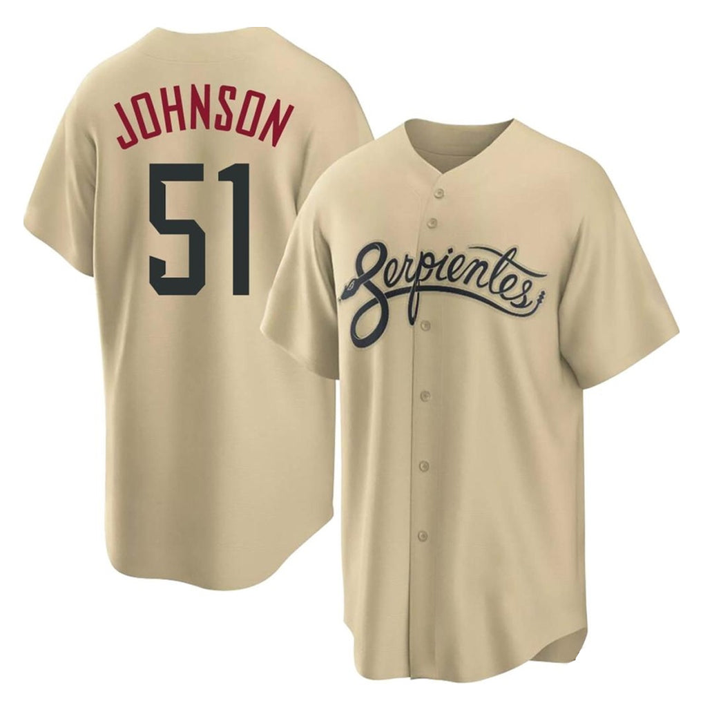 Arizona Diamondbacks #51 Randy Johnson Player Tan Tomch City Connect Home Game Stitched Jerseys