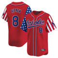 Baltimore Orioles #8 Cal Ripken Player Red Tomch Independence Day Vapor Premier Limited Home Game Stitched Jerseys
