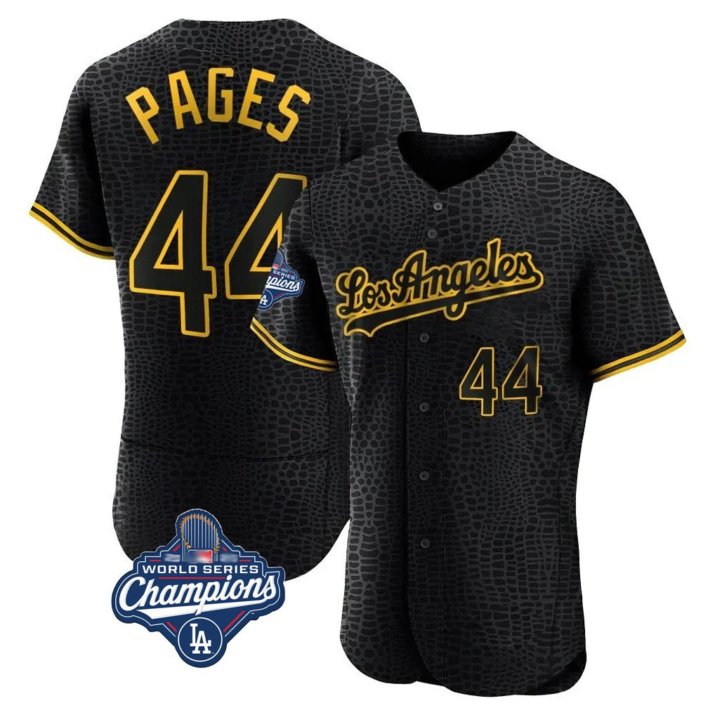 Los Angeles Dodgers #44 Andy Pages Player Black Tomch World Series Meet Snake Skin City Limited Elite Home Stitched Jerseys