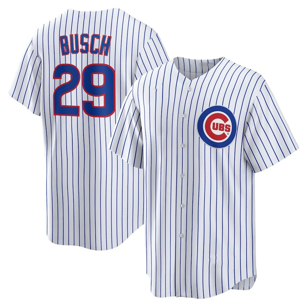 Chicago Cubs #29 Michael Busch White Thaam Home Replica Jersey