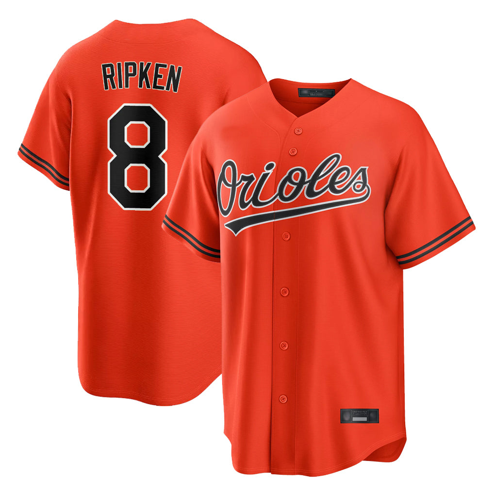 Baltimore Orioles #8 Cal Ripken Player Orange Tomch Home Game Stitched Jerseys