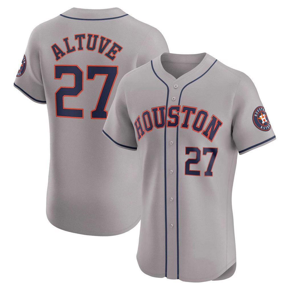 Houston Astros #27 Jose Altuve Gray Thaam Road Elite Player Jersey