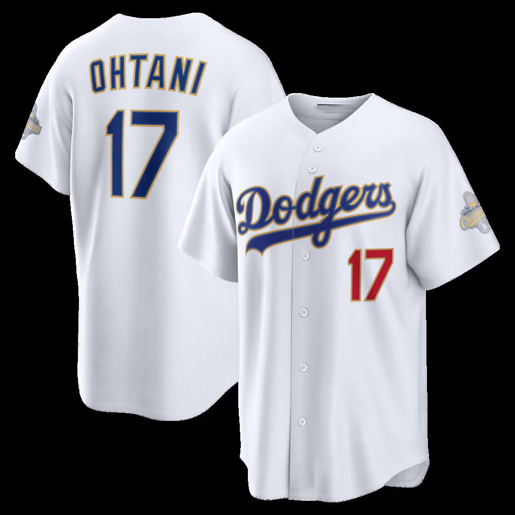 Los Angeles Dodgers #17 Shohei Ohtani White Thaam 2026 Gold Collection Stadium Jersey