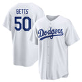 Los Angeles Dodgers #50 Mookie Betts White Thaam Home Replica Player Name Jersey