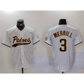 San Diego Padres #3 Jackson Merrill White Tomch 2023 Cool Base Stitched Jersey 2
