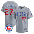 Chicago Cubs #27 Seiya Suzuki Player Gray Tomch Road 150th Anniversary Limited Home Stitched Jerseys