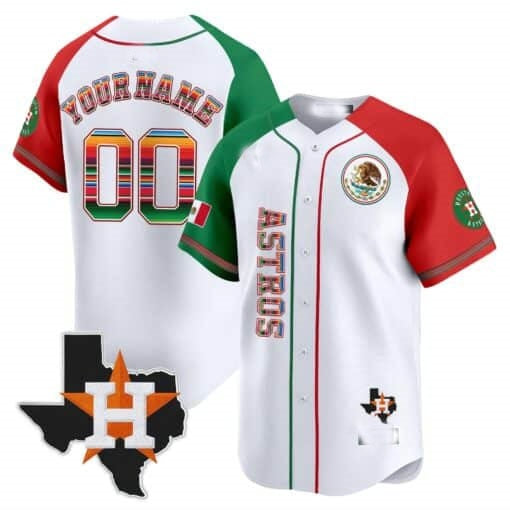 Custom Houston Astros Mexico Vapor Premier Limited Jersey V4 ¨C White Tomch