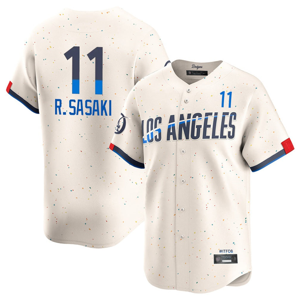 Los Angeles Dodgers #11 Roki Sasaki Player Cream Tomch City Connect Limited Home Stitched Jerseys