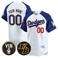 Custom Los Angeles Dodgers Vin Patch & Kobe Bryant Signature Vapor Premier Limited Jersey ¨C White 2 Tomch