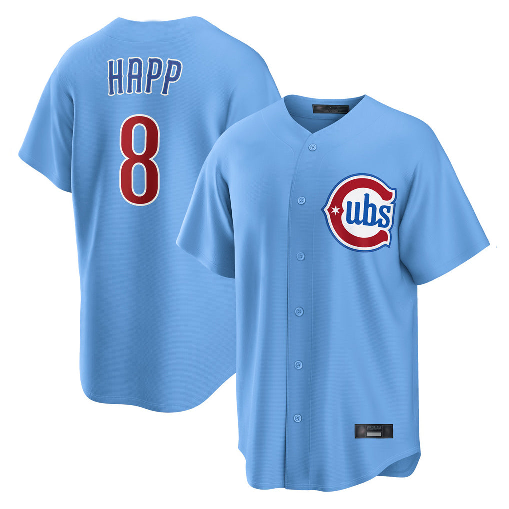 Chicago Cubs #8 Ian Happ Player Light Blue Tomch Home Game Stitched Jerseys