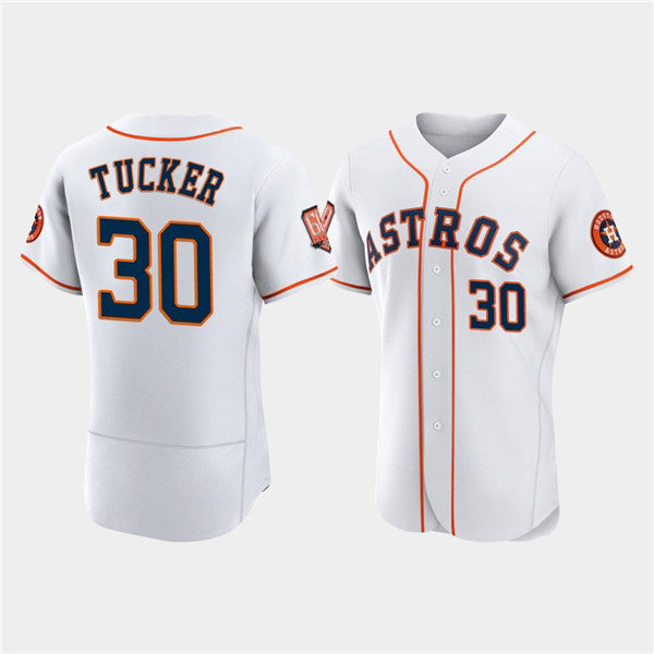 Houston Astros #30 Kyle Tucker White Tomch 60th Anniversary Flex Base Stitched Jersey