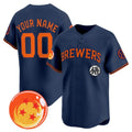 Custom Milwaukee Brewers x Dragon Ball Navy Tomch Vapor Premier Limited Jersey - All Stitched