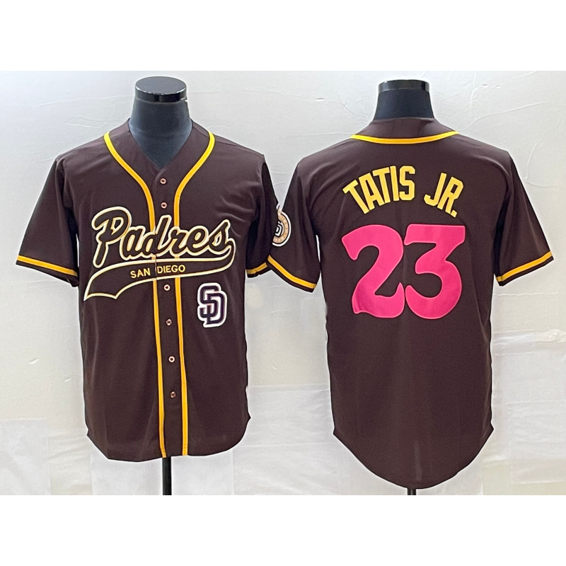 San Diego Padres #23 Fernando Tatis Jr Brown Tomch NEW 2023 City Connect Cool Base Stitched Jersey