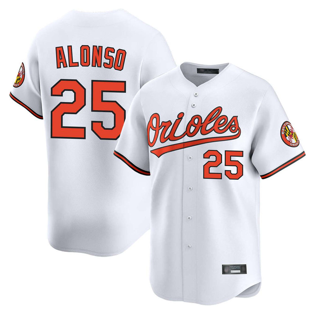 Baltimore Orioles #25 Pete Alonso Player White Tomch Limited Home Game Stitched Jerseys