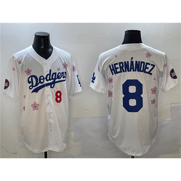 Los Angeles Dodgers #8 Enrique Hernandez White Tomch 2025 Tokyo Series Limited Stitched Jersey