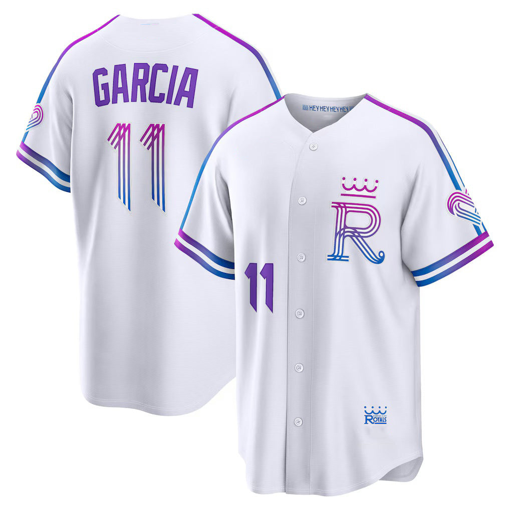 Kansas City Royals #11 Maikel Garcia White Thaam 2026 City Connect Stadium Jersey