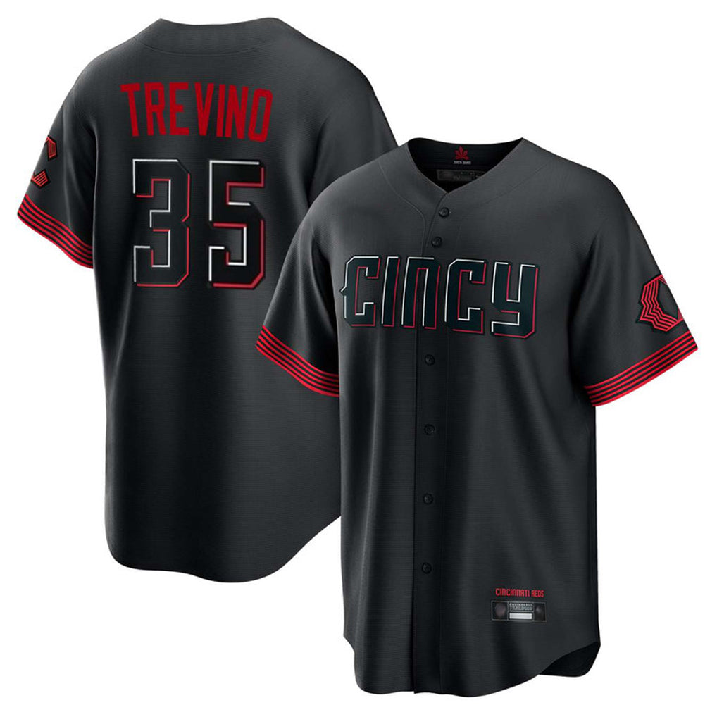 Cincinnati Reds #35 Jose Trevino Player Black Tomch City Connect Home Game Stitched Jerseys