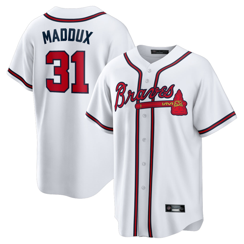 Atlanta Braves #31 Greg Maddux Player White Tomch Home Game Stitched Jerseys