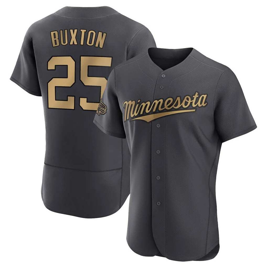 Minnesota Twins #25 Byron Buxton Player Charcoal TomchAll-Star Limited Elite Home Stitched Jerseys