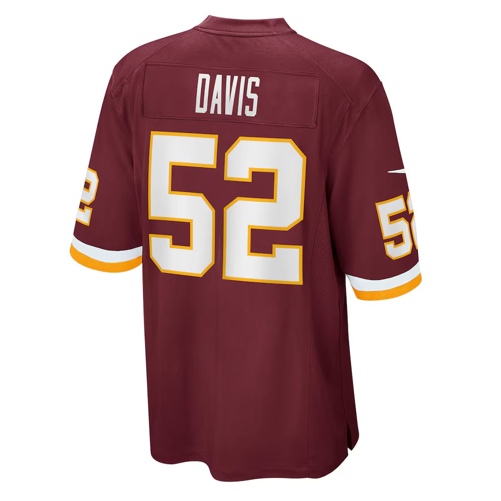 W.Football Team #52 Jamin Davis Burgundy Tomch Game Jersey