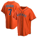 Houston Astros #7 Craig Biggio Player Orange Tomch Home Game Stitched Jerseys