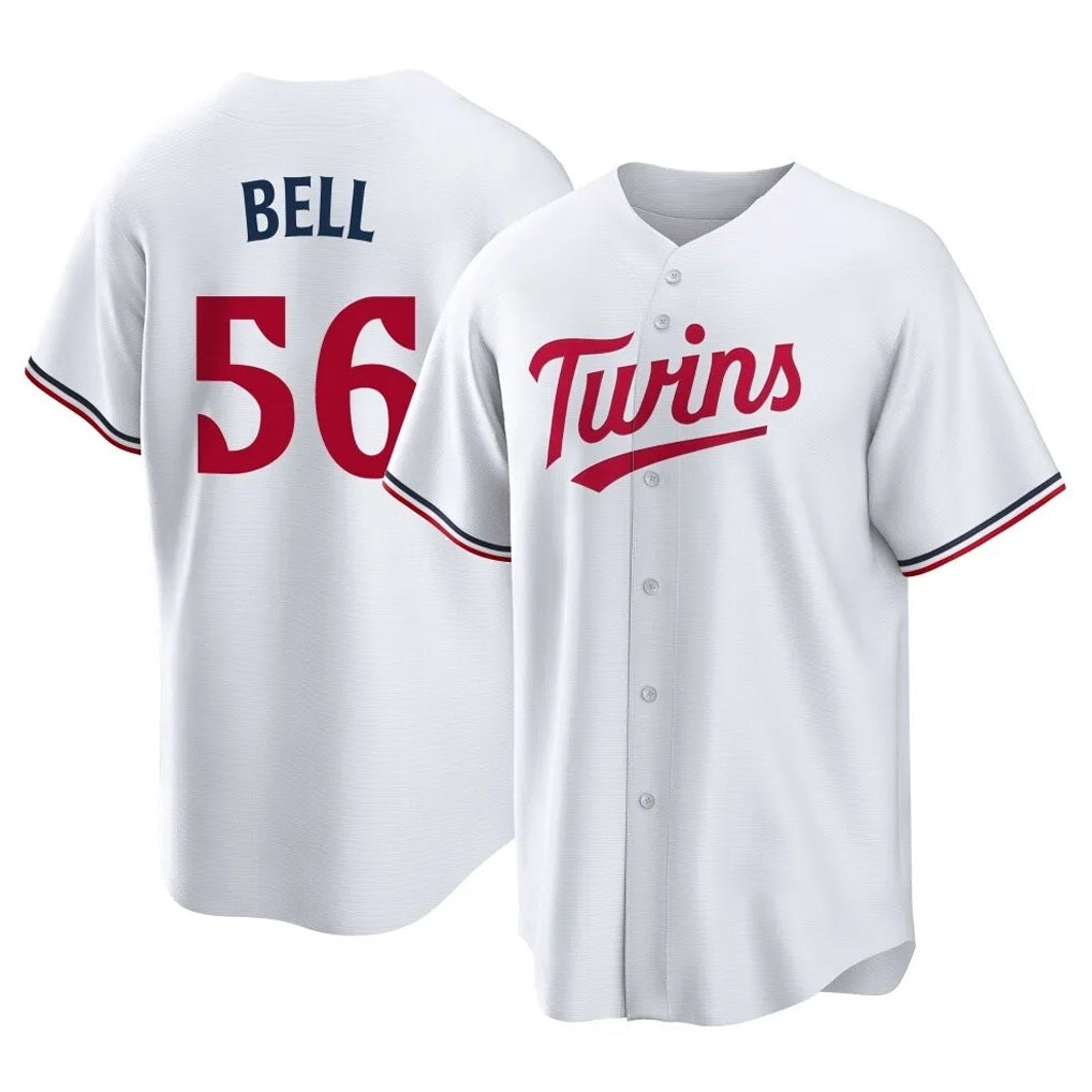 Minnesota Twins #56 Josh Bell Player White TomchHome Game Stitched Jerseys
