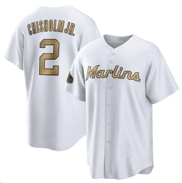Miami Marlins #2 Jazz Chisholm Jr. White Tomch 2022 All-Star Cool Base Stitched Jersey