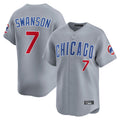 Chicago Cubs #7 Dansby Swanson Player Gray Tomch Road Limited Home Stitched Jerseys