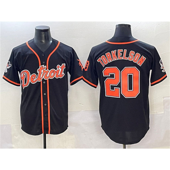 Detroit Tigers #20 Spencer Torkelson Black Tomch With Patch Cool Base Stitched Jersey