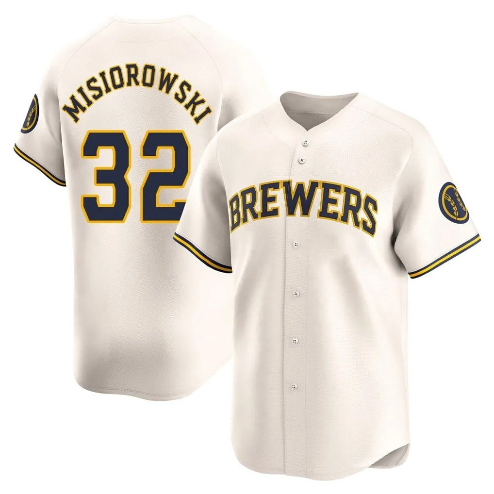 Milwaukee Brewers #32 Jacob Misiorowski Player Cream Tomch Limited Game Stitched Jerseys