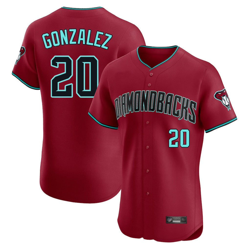 Arizona Diamondbacks #20 Luis Gonzalez Player Red Tomch Limited Elite Home Game Stitched Jerseys
