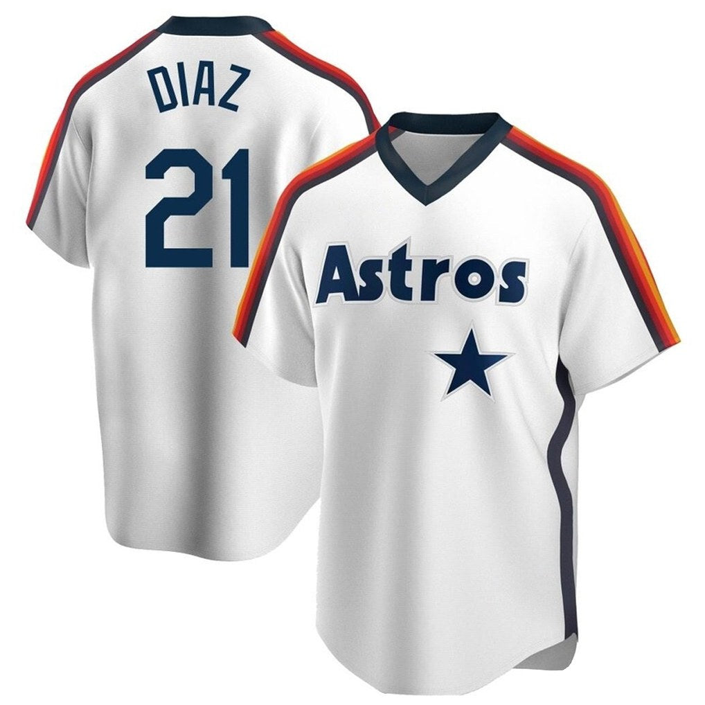 Houston Astros #21 Yainer Diaz Player White Tomch Cooperstown Collection T-shirt Stitched Jerseys