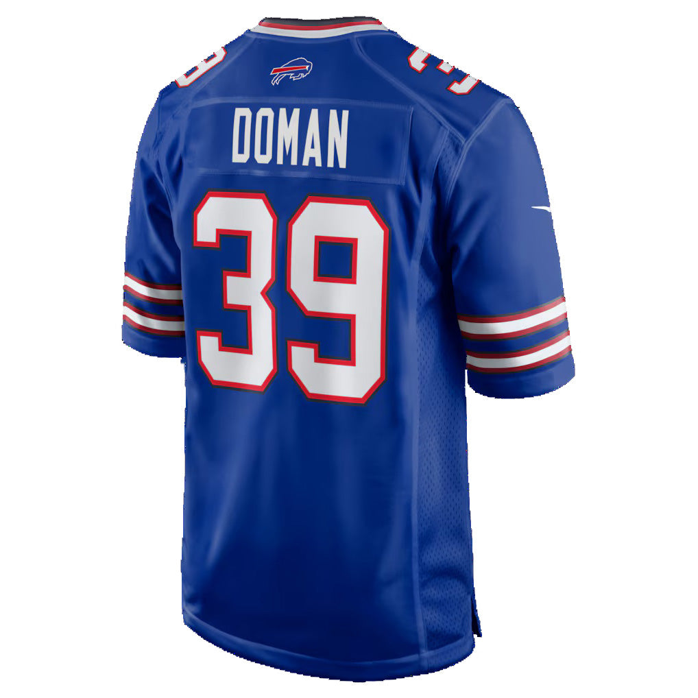B.Bills #39 Tommy Doman Royal Tomch Team Game Jersey