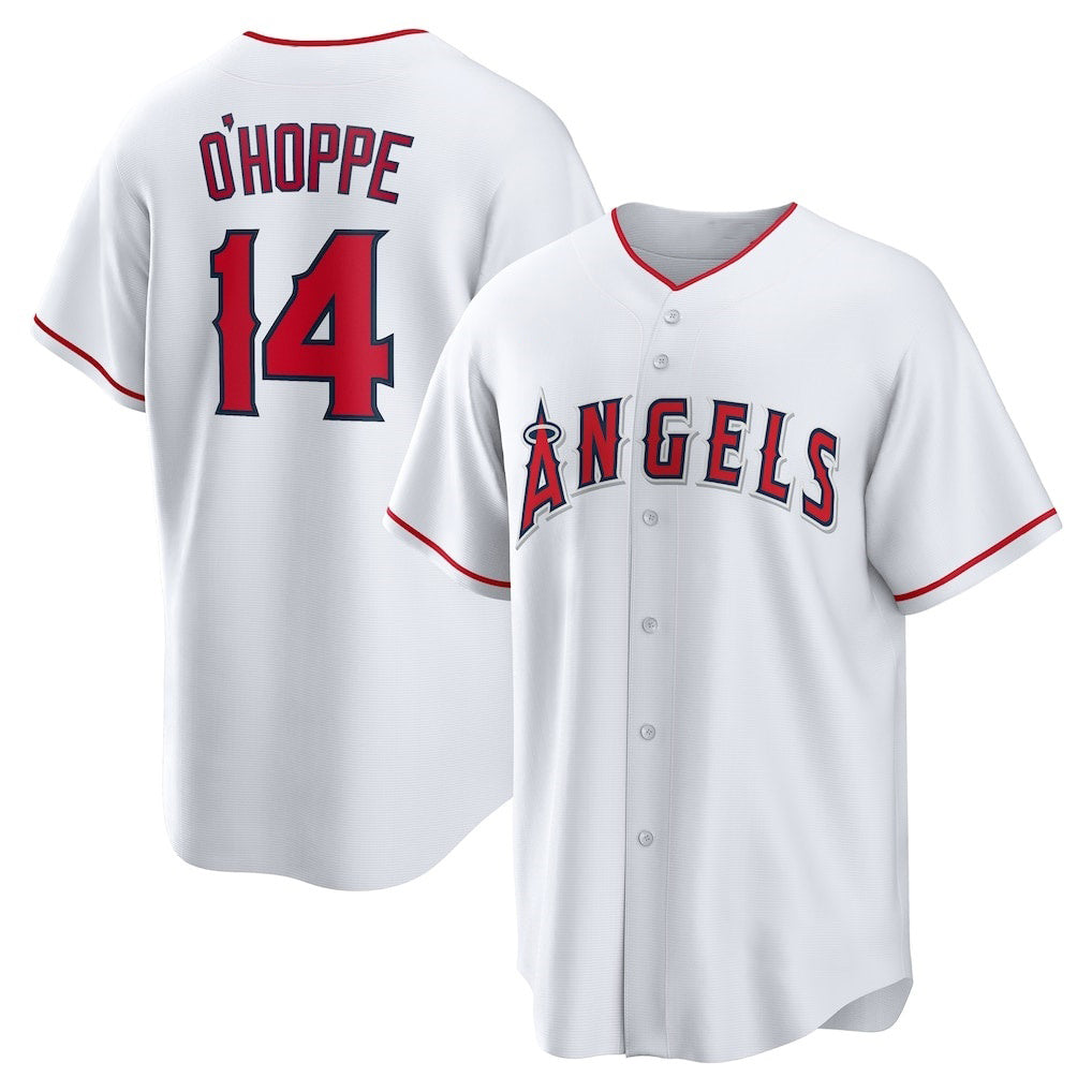 Los Angeles Angels #14 Logan O'Hoppe White Thaam Home Replica Jersey