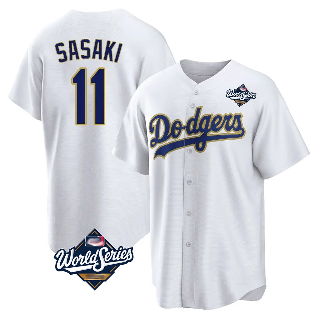 Los Angeles Dodgers #11 Roki Sasaki Player Gold White Tomch World Series 2026 Collection Stadium Game Stitched Jerseys