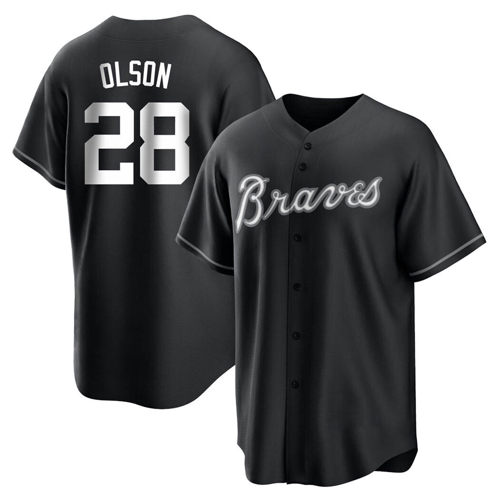 Atlanta Braves #28 Matt Olson Player Black Tomch Home Game Stitched Jerseys
