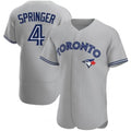 Toronto Blue Jays #4 George Springer Gray Tomch Flex Base Stitched Jersey