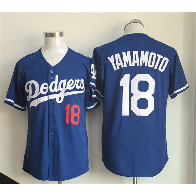 Los Angeles Dodgers #18 Yoshinobu Yamamoto Royal Thaam Limited Stitched Jersey