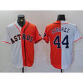Houston Astros #44 Yordan Alvarez White Orange Thaam Split Stitched Jersey