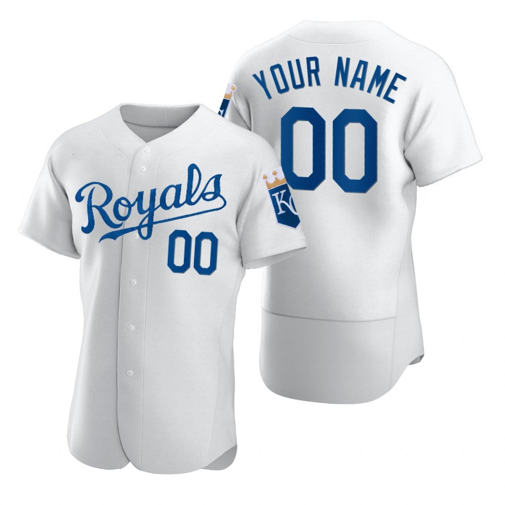 Custom Kansas City Royals White Tomch 2020 Stitched Flex Base Jersey