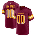 Custom W.Commanders Burgundy Tomch Game Player Jersey