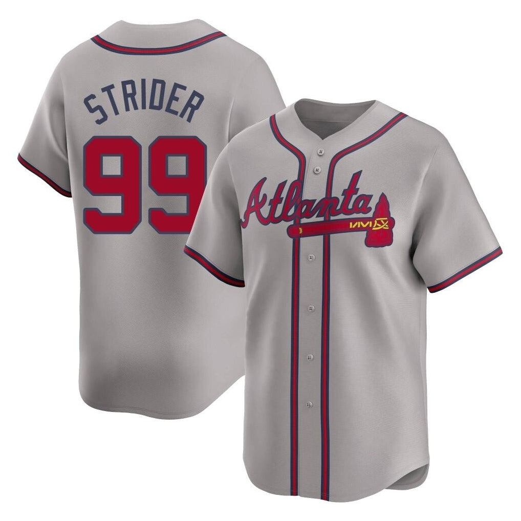 Atlanta Braves #99 Spencer Strider Player Gray Tomch Limited Home Game Stitched Jerseys