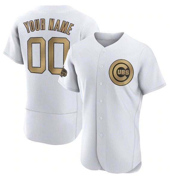 Custom Chicago Cubs Active Player White Tomch 2022 All-Star Flex Base Stitched Jersey