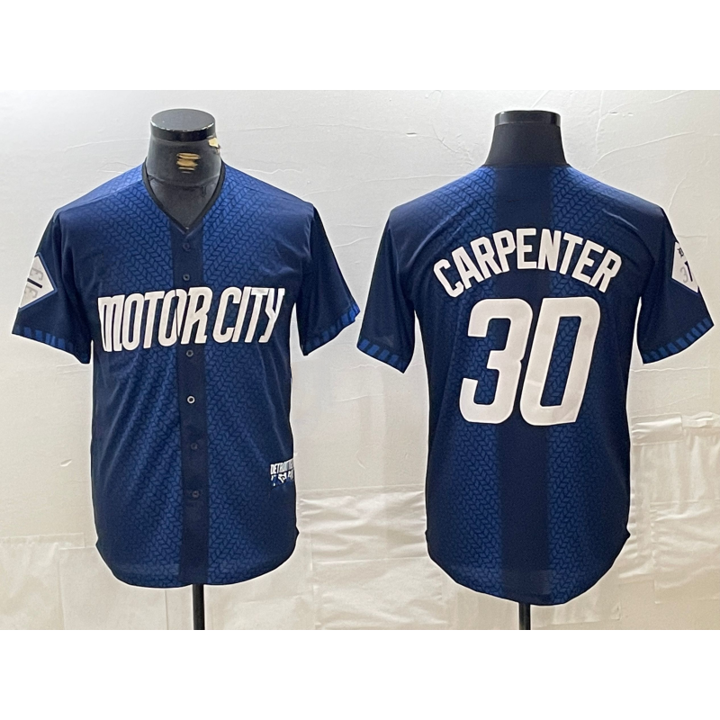 Detroit Tigers #30 Kerry Carpenter 2024 Navy Thaam City Connect Cool Base Limited Stitched Jersey