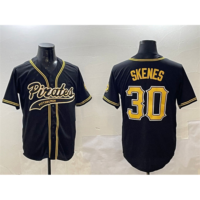Pittsburgh Pirates #30 Paul Skenes Black Tomch Cool Base Stitched Jersey