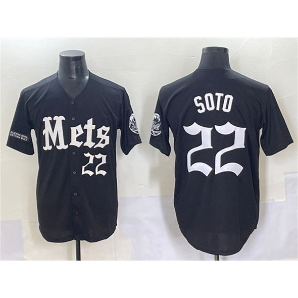 New York Mets #22 Juan Soto Black Tomch 'Gotham Gothic Edition' Vapor Premier Limited Stitched Jersey