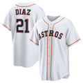Houston Astros #21 Yainer Diaz White Thaam Home Replica Jersey