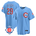 Chicago Cubs #29 Michael Busch Player Light Blue Tomch 150th Anniversary Home Game Stitched Jerseys
