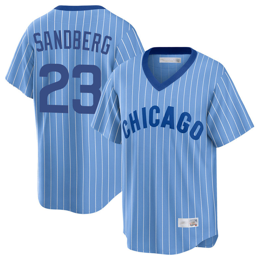 Chicago Cubs #23 Ryne Sandberg Player Blue Tomch T-shirt Cooperstown Collection Limited Stitched Jerseys