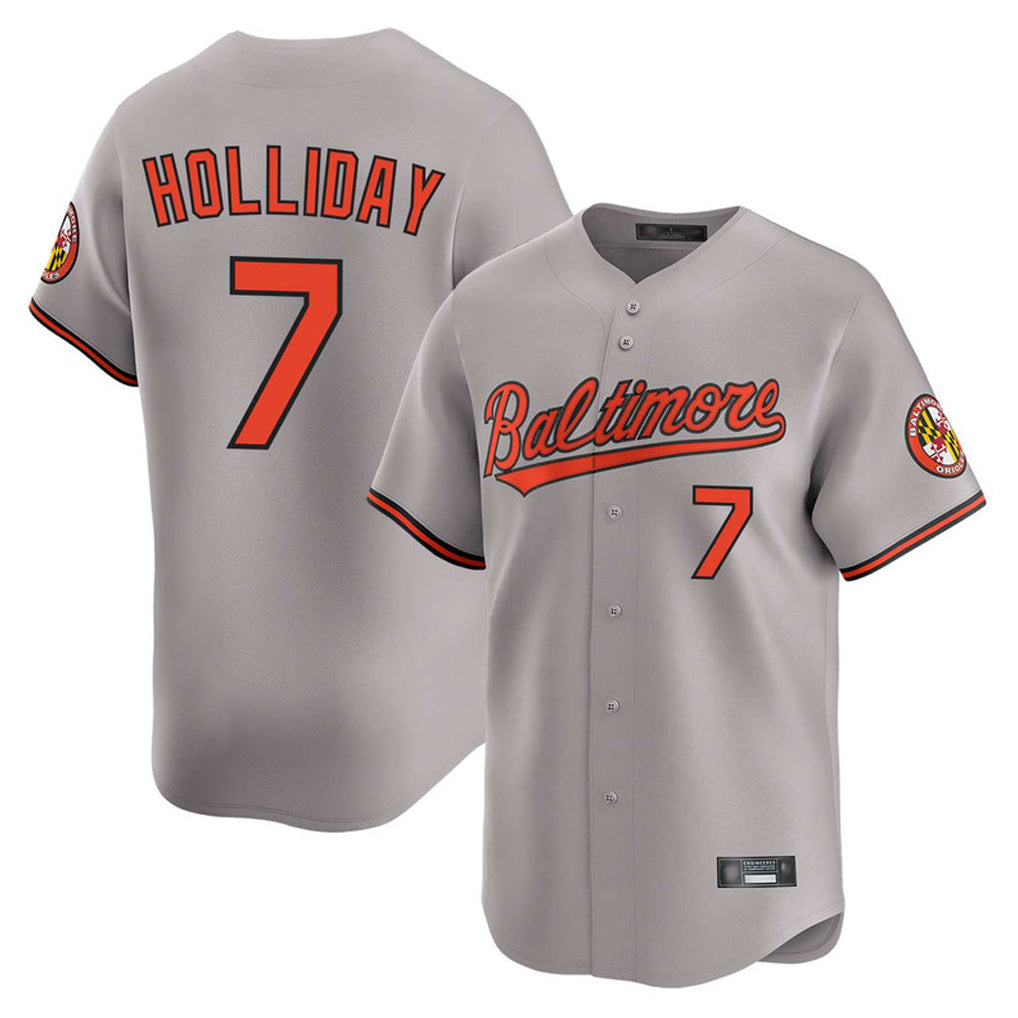 Baltimore Orioles #7 Jackson Holliday Player Gray Tomch Limited Home Game Stitched Jerseys
